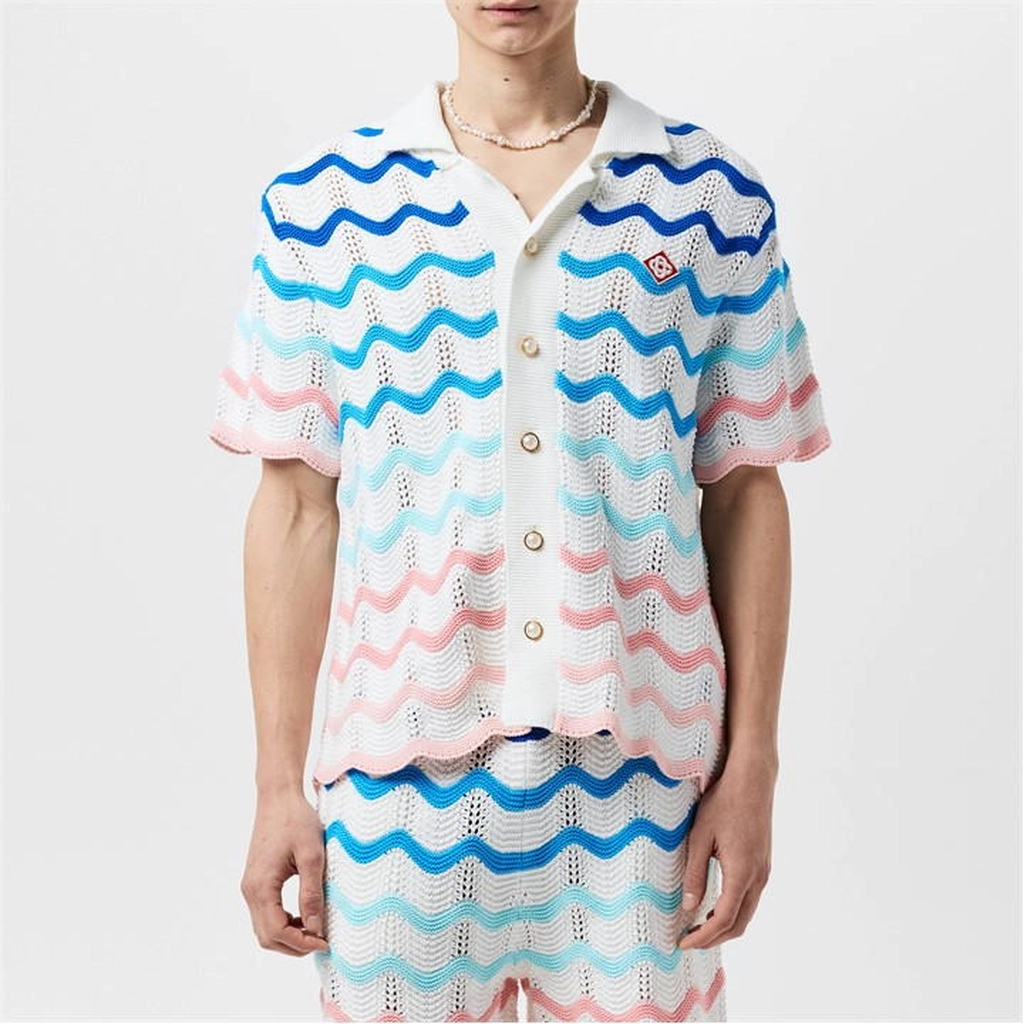 Casablanca Gradient Wave Crochet Shirt - Multi