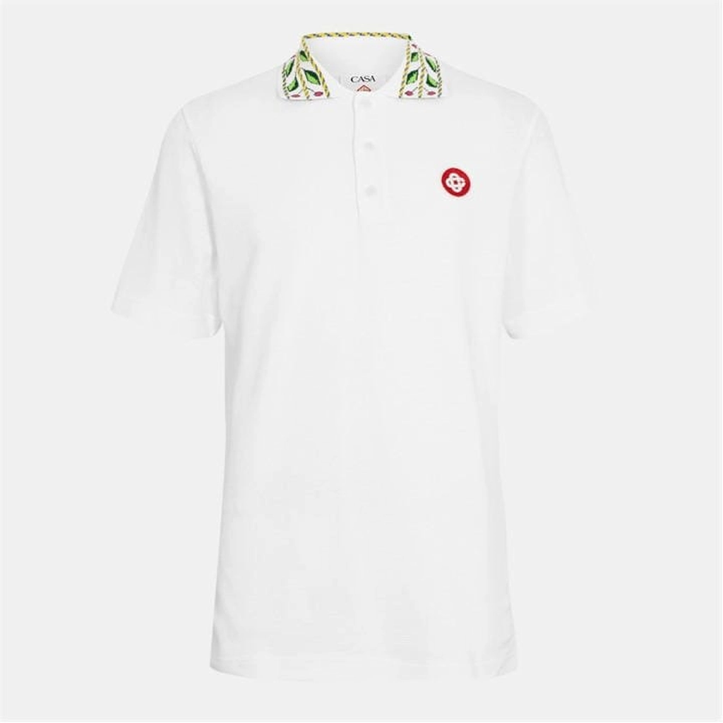 Casablanca Laurel Logo Polo Shirt - White