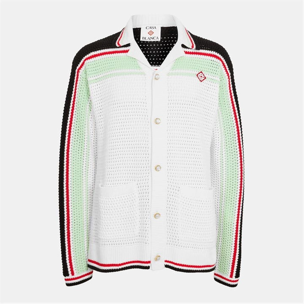 Casablanca Tennis Crochet Shacket - White