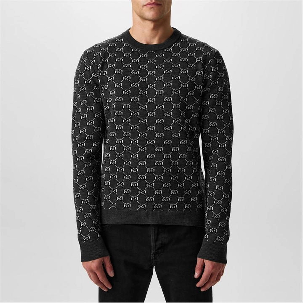 Gucci All Over GG Crewneck Jumper - Grey