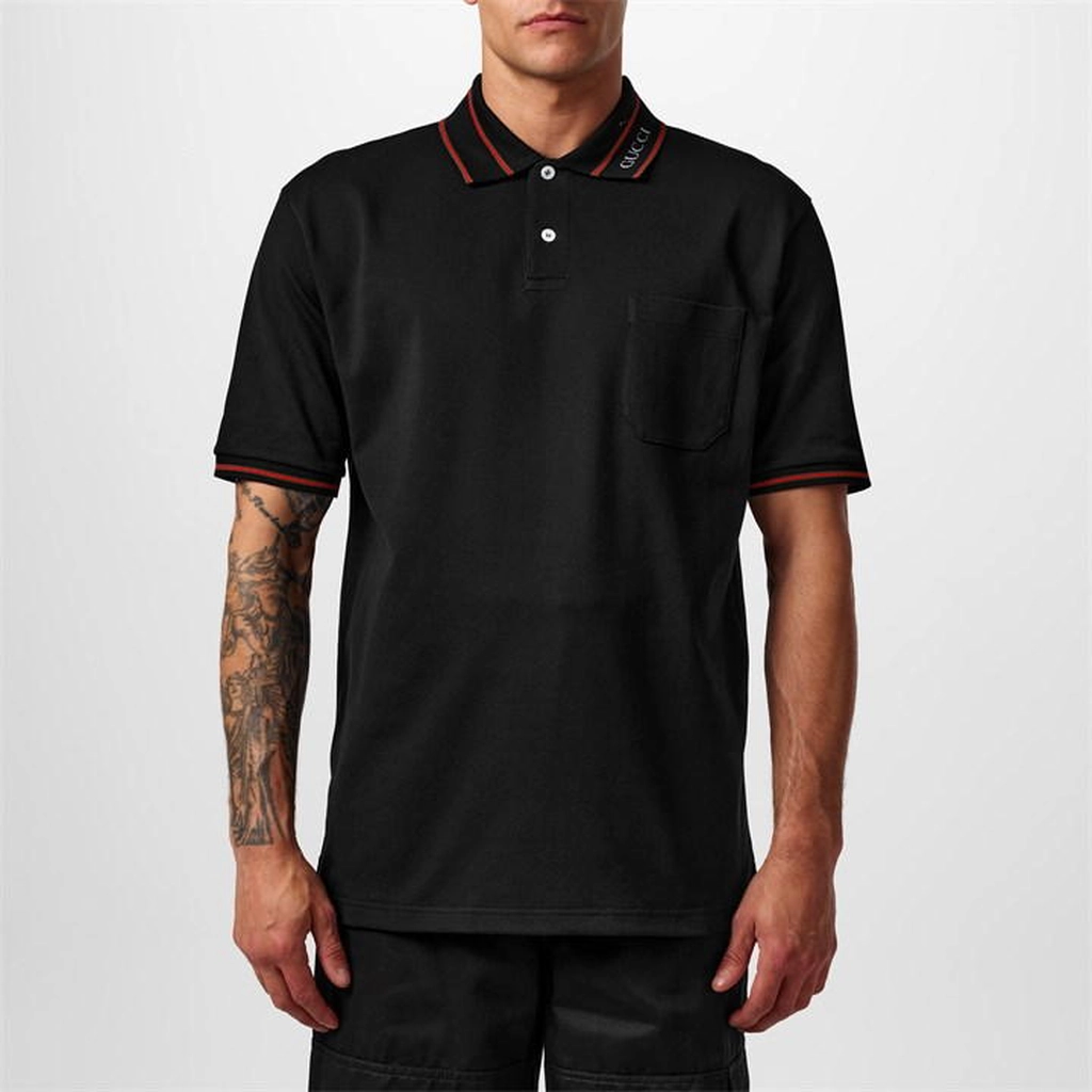 Gucci Cotton Piquet Polo Shirt - Black