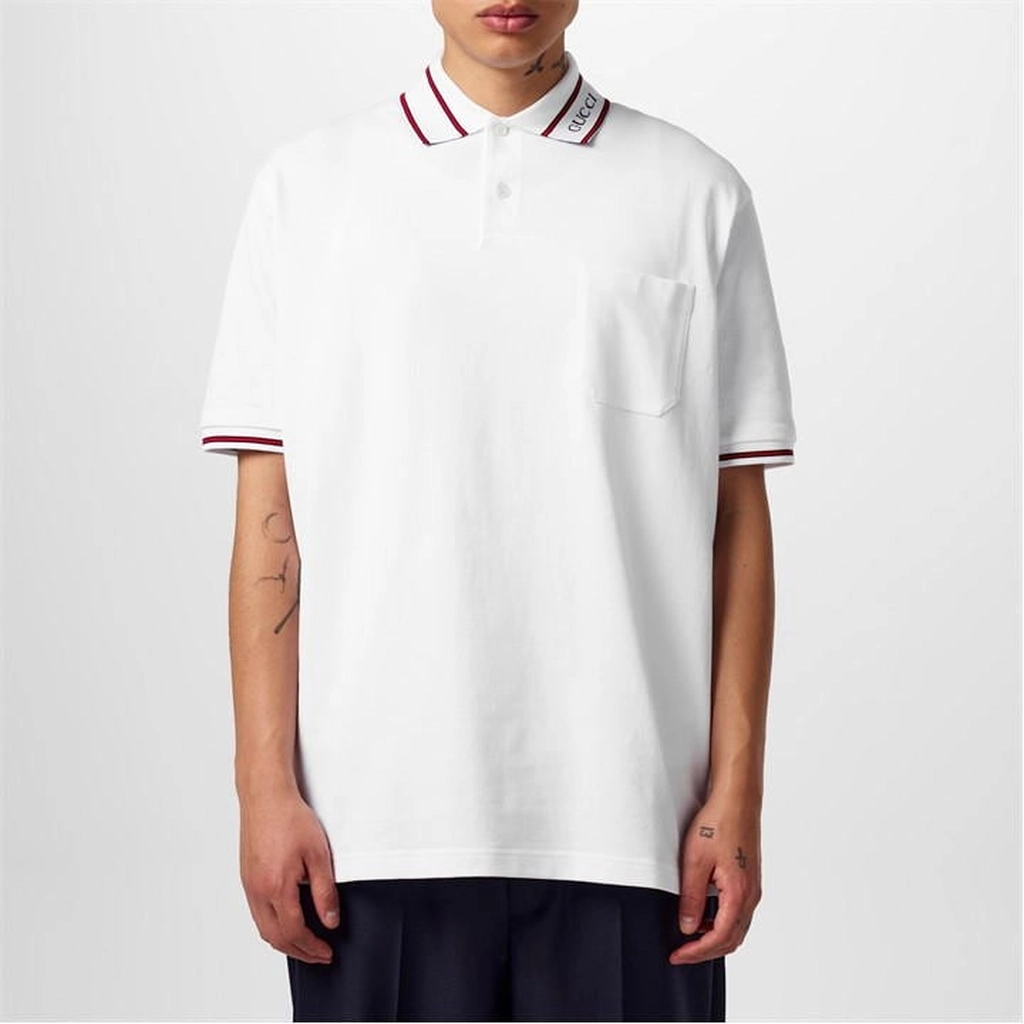 Gucci Cotton Piquet Polo Shirt - White