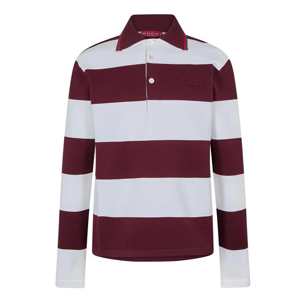Gucci Embroidered Knit Polo Shirt