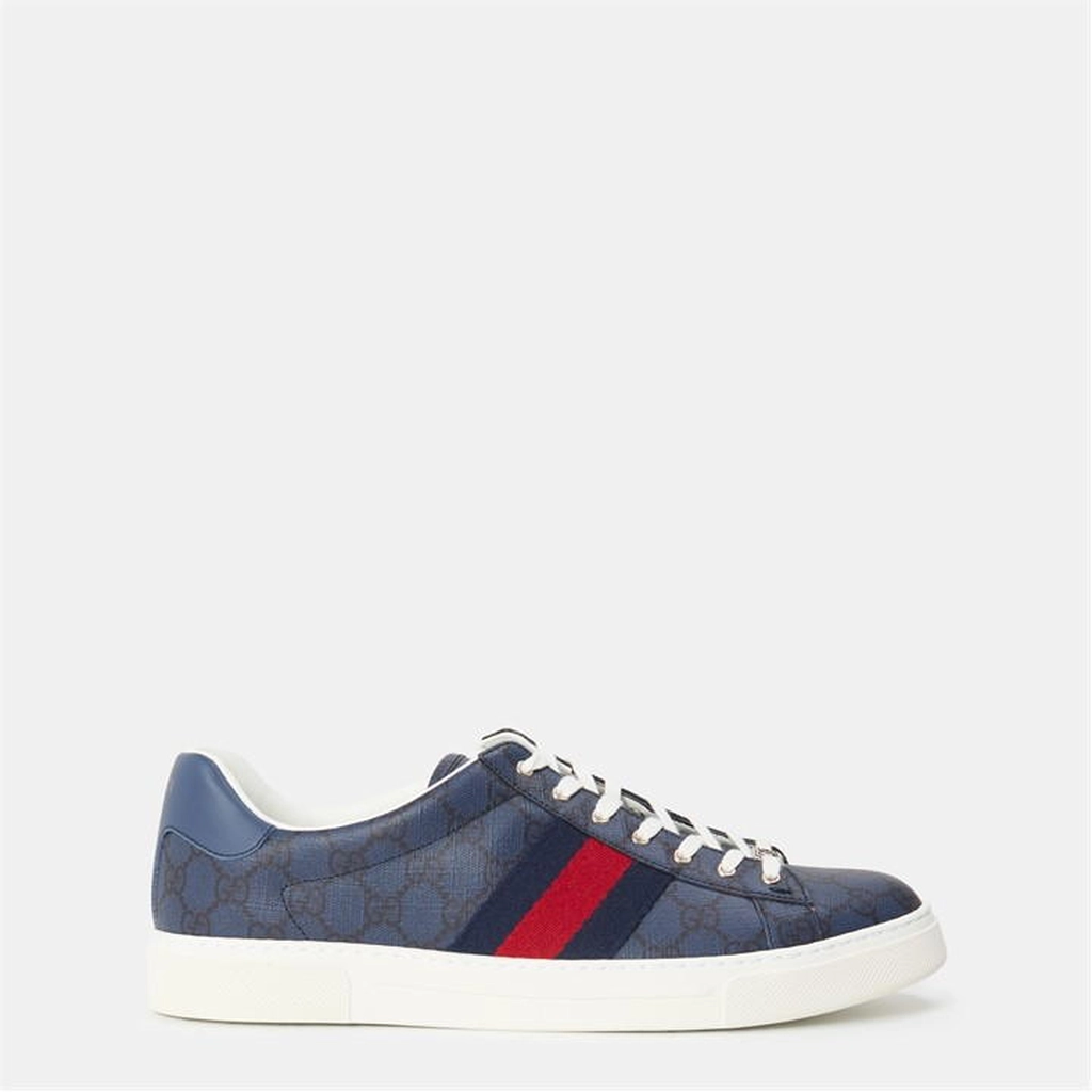Gucci Men's Web Canvas Ace Trainers - Black