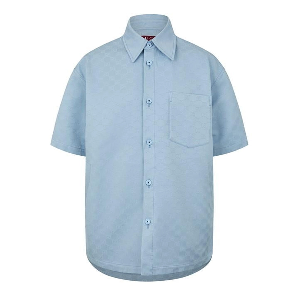 Gucci Oversized GG Print Shirt - Blue