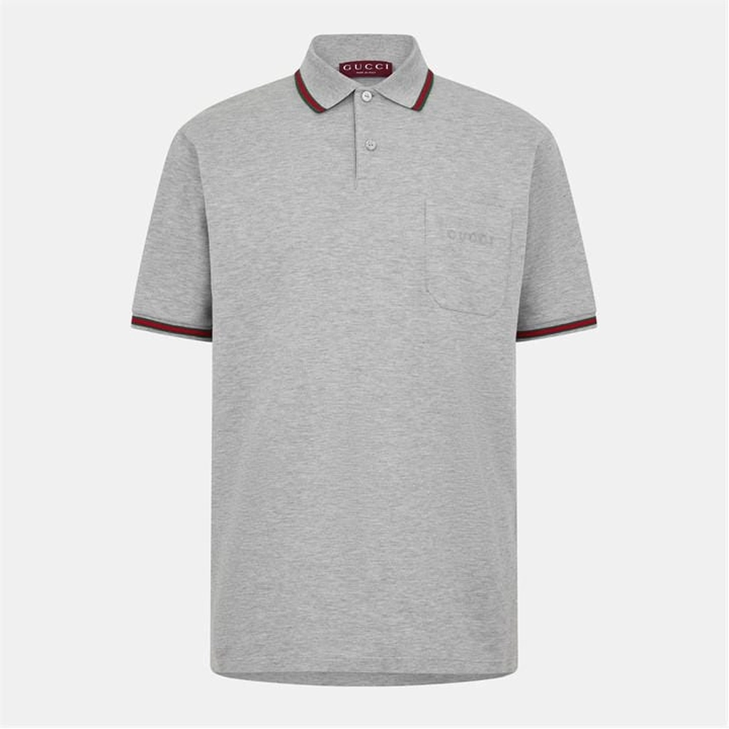Gucci Web Piqu Polo Sn54 - Grey