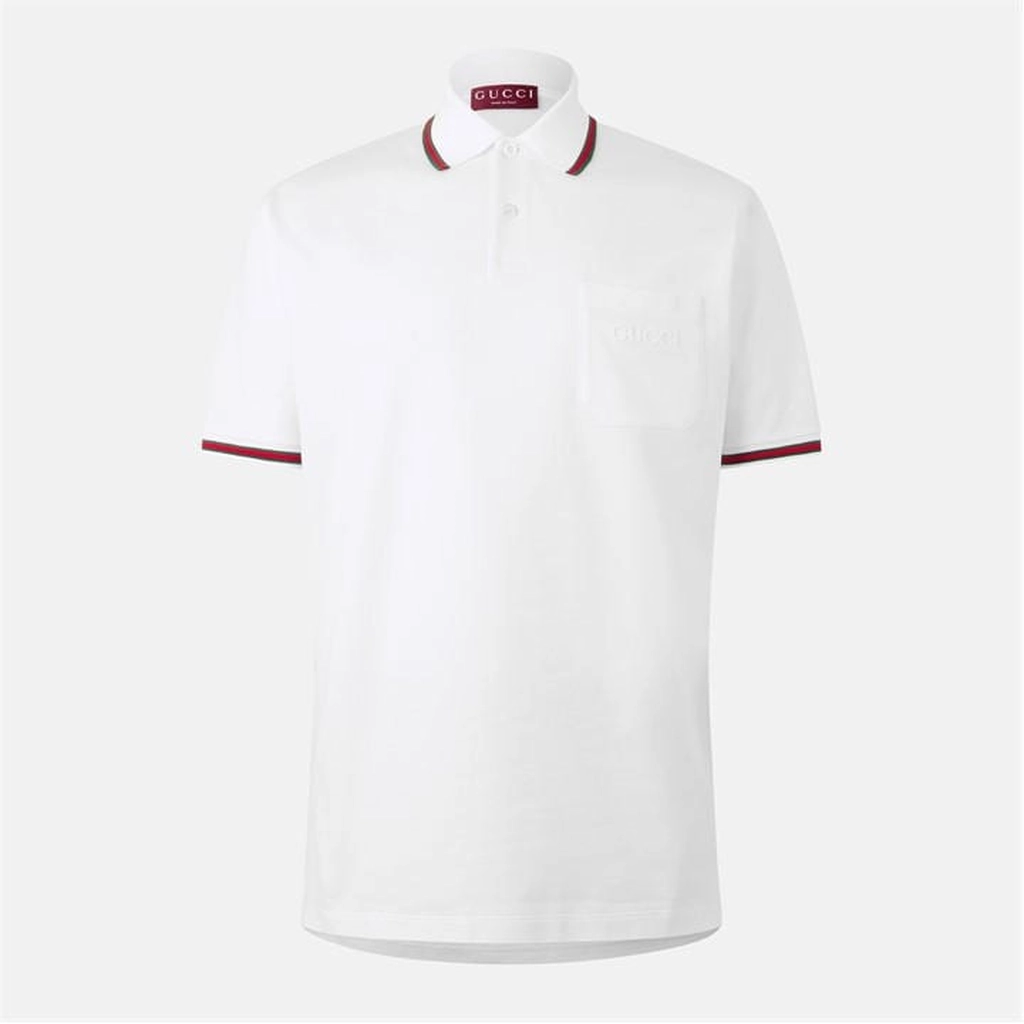 Gucci Web Tip Polo Shirt - White