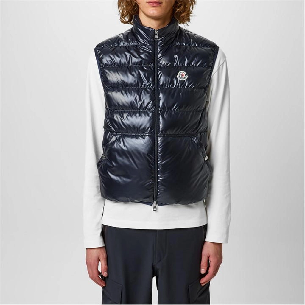 Moncler Aube Zipped Padded Vest - Blue