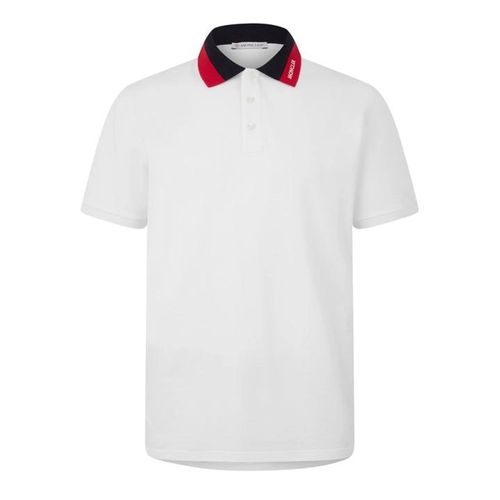 Moncler Logo Collar Short Sleeve Shirt - White