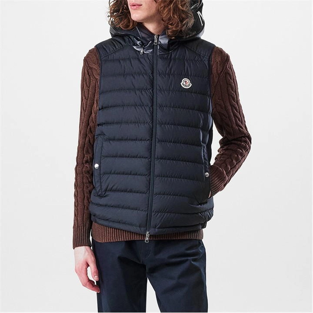 Moncler Men'S Bourget Lightweight Gilet - Blue