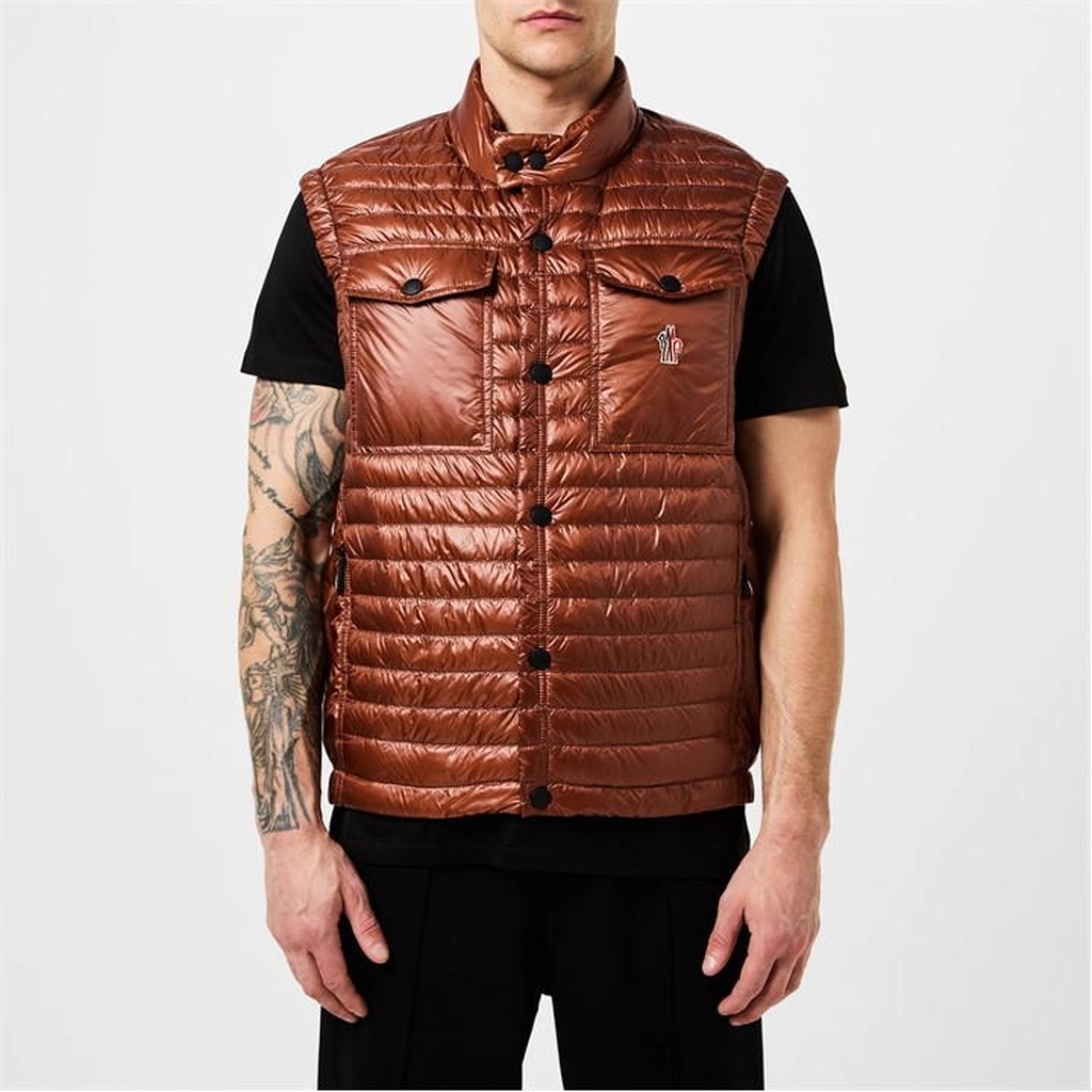 Moncler Ollon Down Gilet - Brown