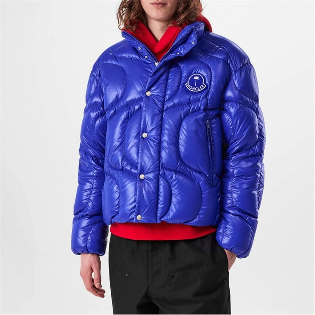Moncler Unisex Quilted Nylon Haunani Short Down Jacket - Blue