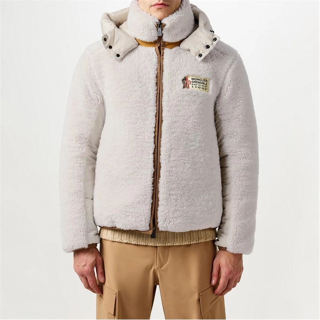 Moncler Wengi Reversible Teddy Down Jacket - Beige