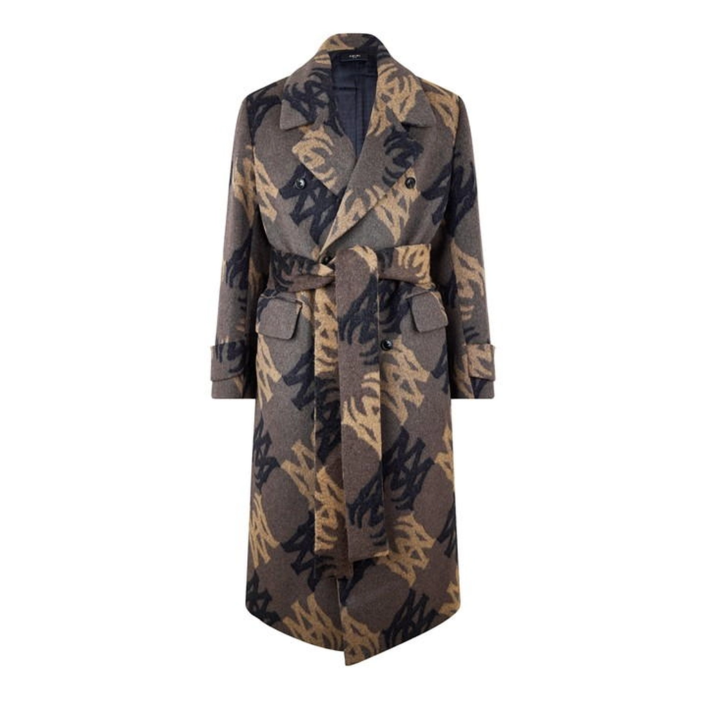 AMIRI Ma Quad Double Breasted Overcoat - Brown