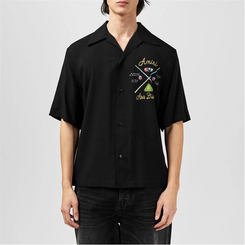 AMIRI Pool Cue Bowling Shirt - Black
