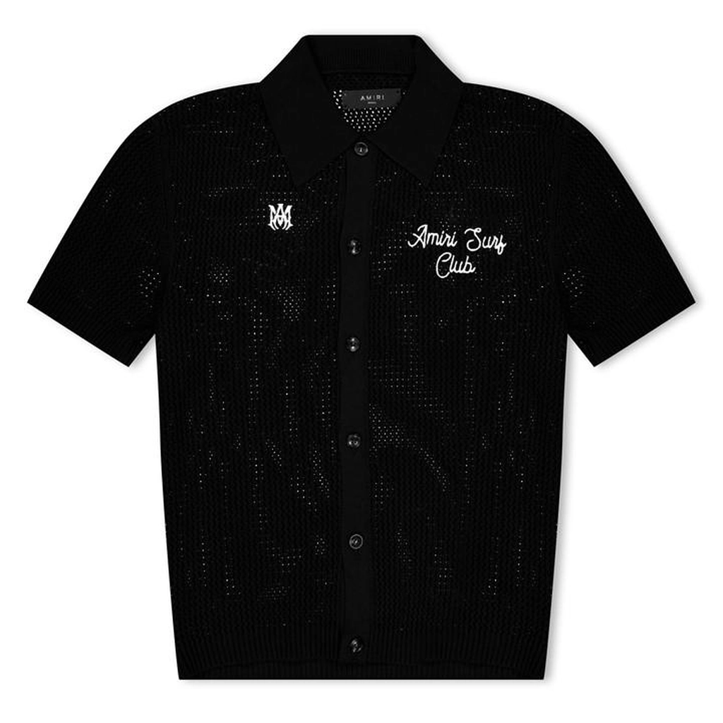 AMIRI Surf Club Crochet Beach Top - Black