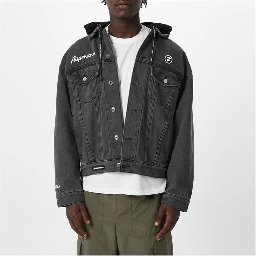Aape Hooded Denim Jacket - Black