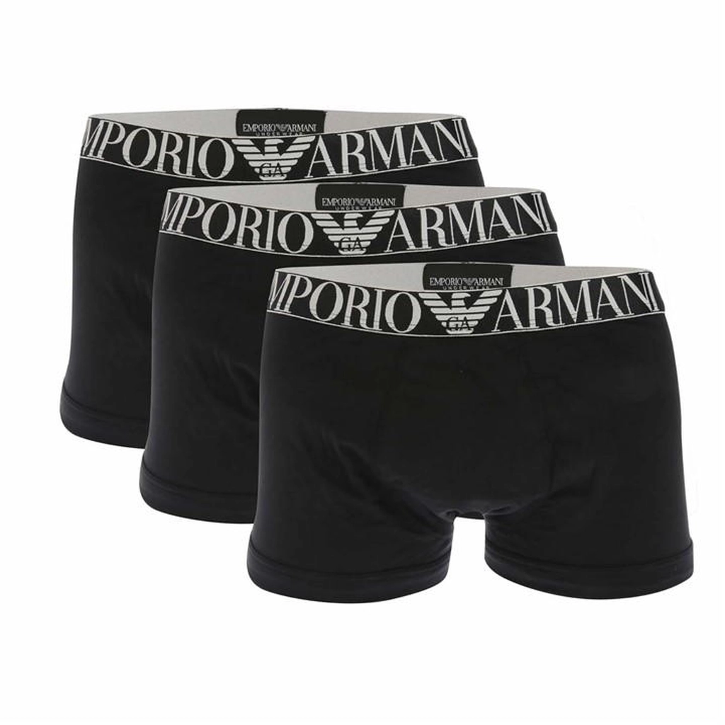 Armani 3 Pack of Eagle Logo Boxers - Black