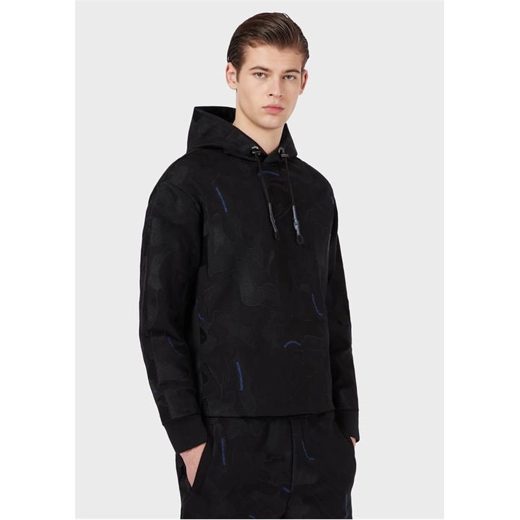 Armani Printed Hoodie - Black