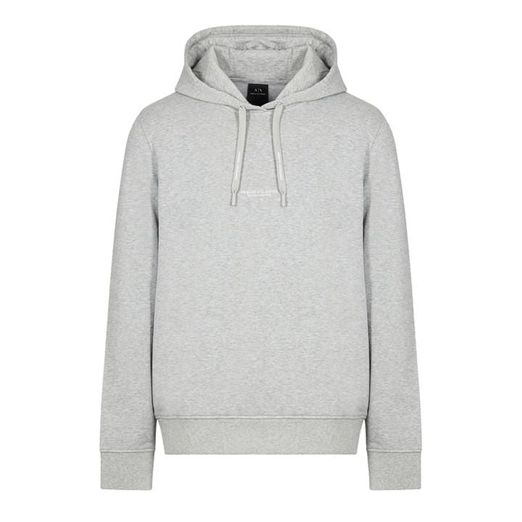Armani Printed Logo Hoodie - Grey