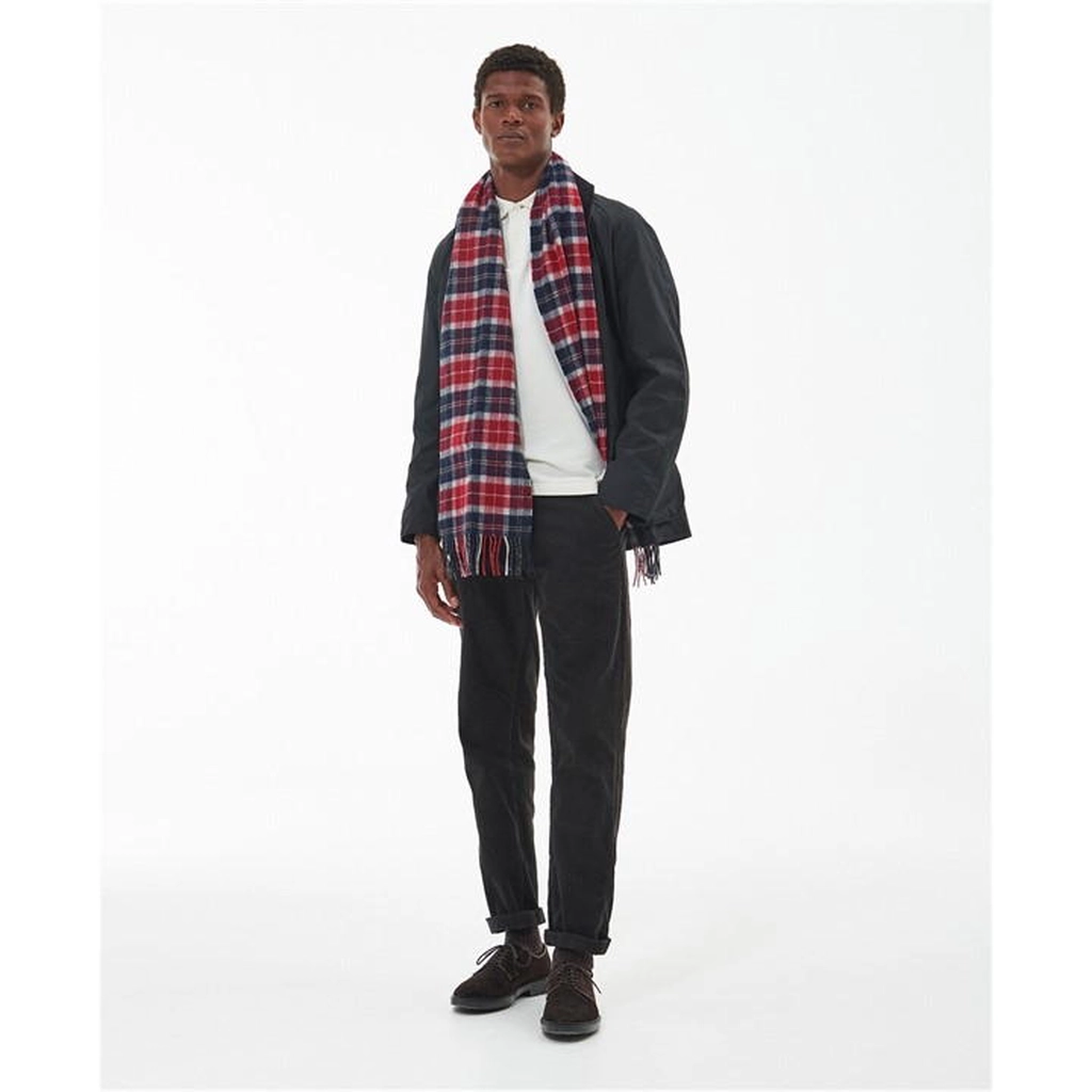 Barbour Tartan Lambswool Scarf - Red