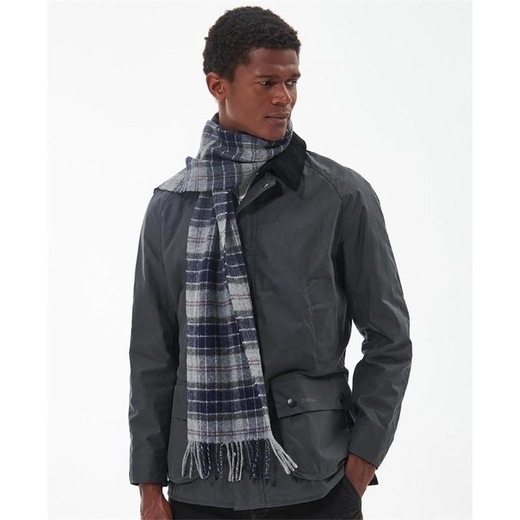 Barbour Tartan Lambswool Scarf - Grey