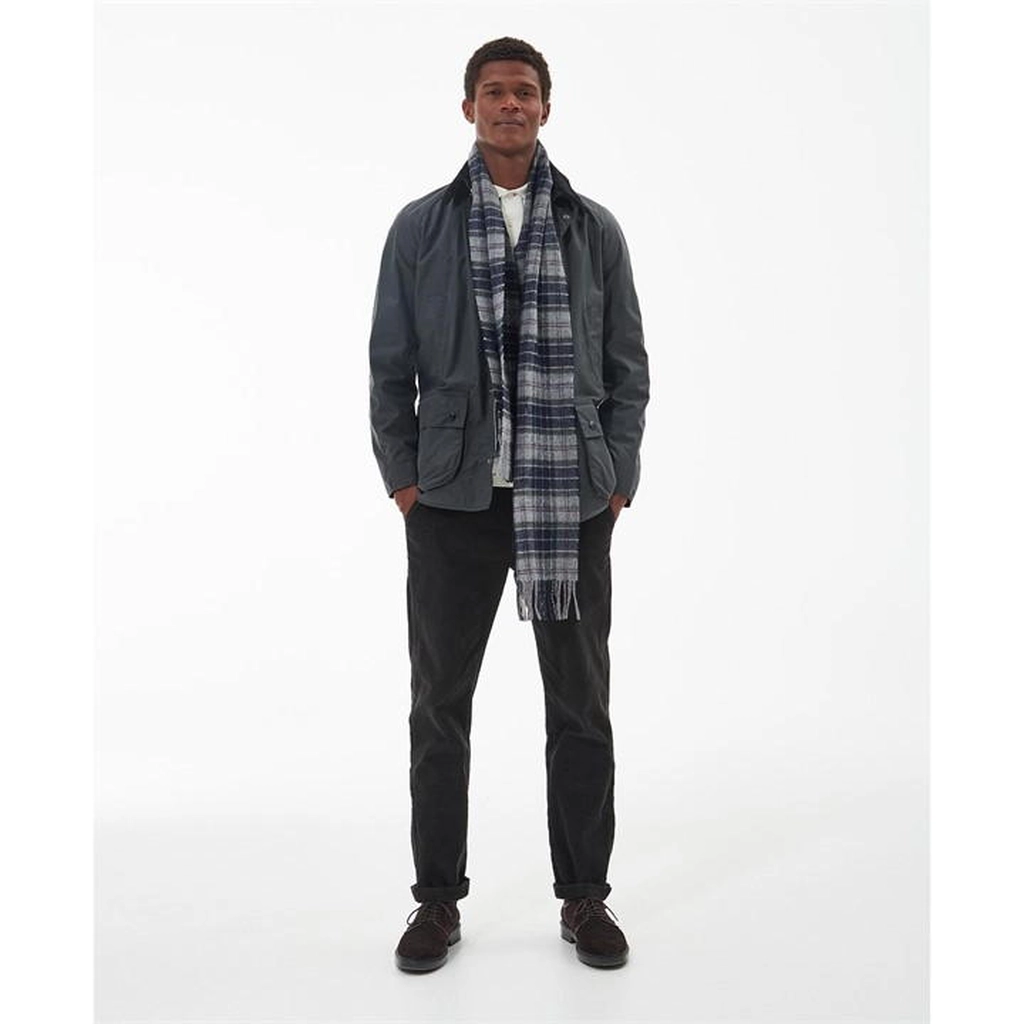 Barbour Tartan Lambswool Scarf - Grey