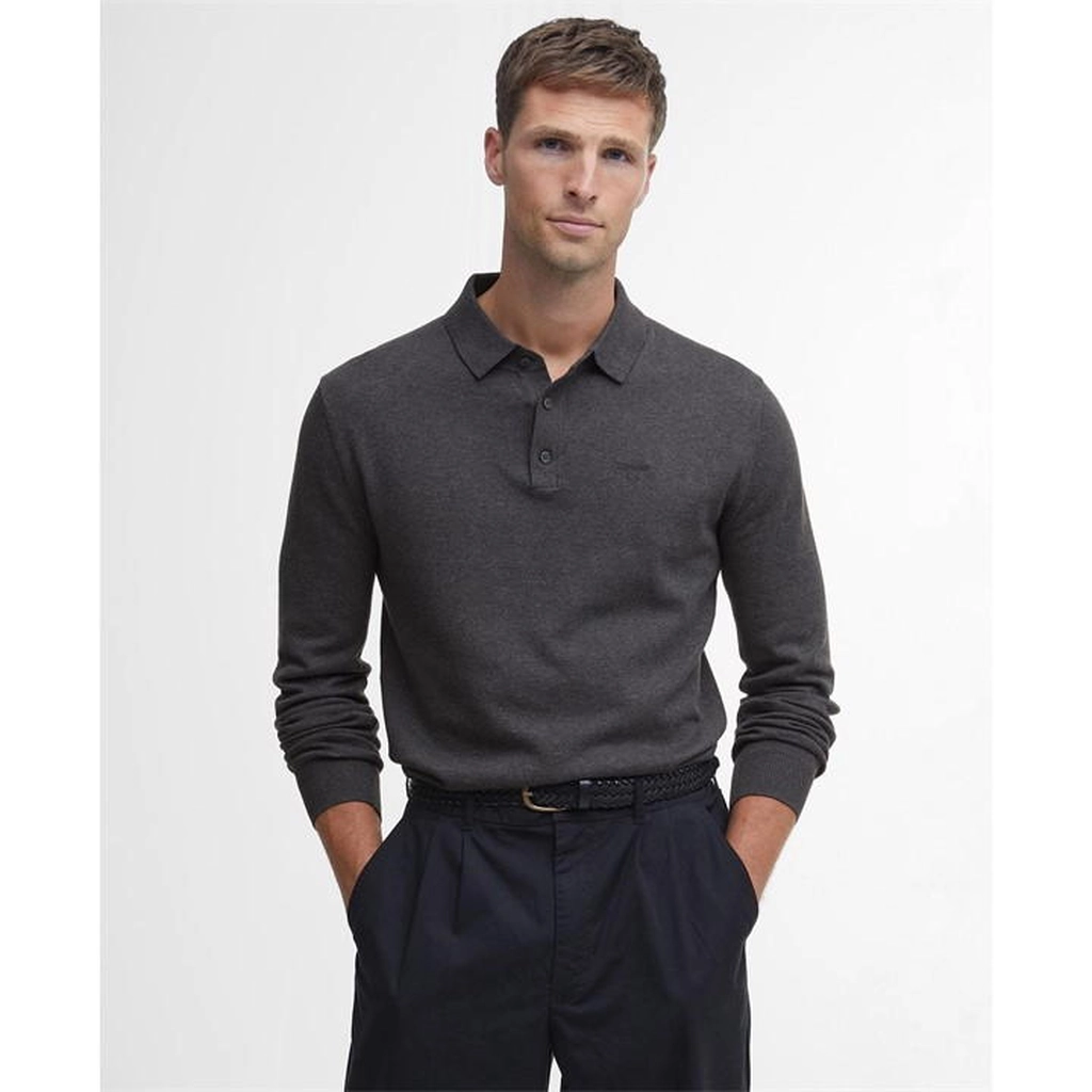 Barbour Bassington Knitted Polo Shirt - Grey