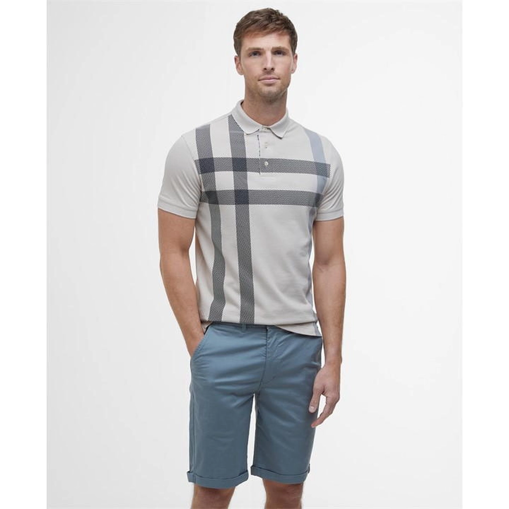 Barbour Blaine Tartan Short-Sleeved Polo Shirt - Beige