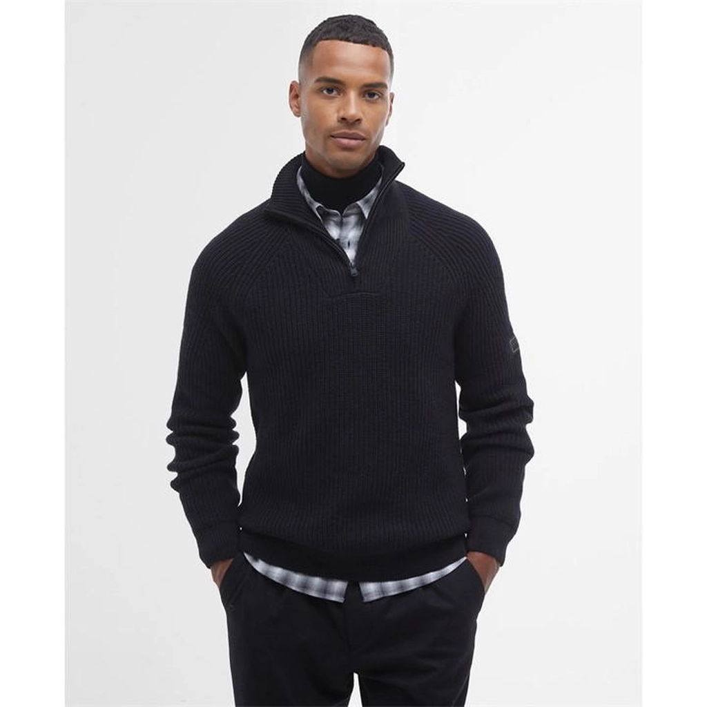Barbour Chester Half-Zip Jumper - Black