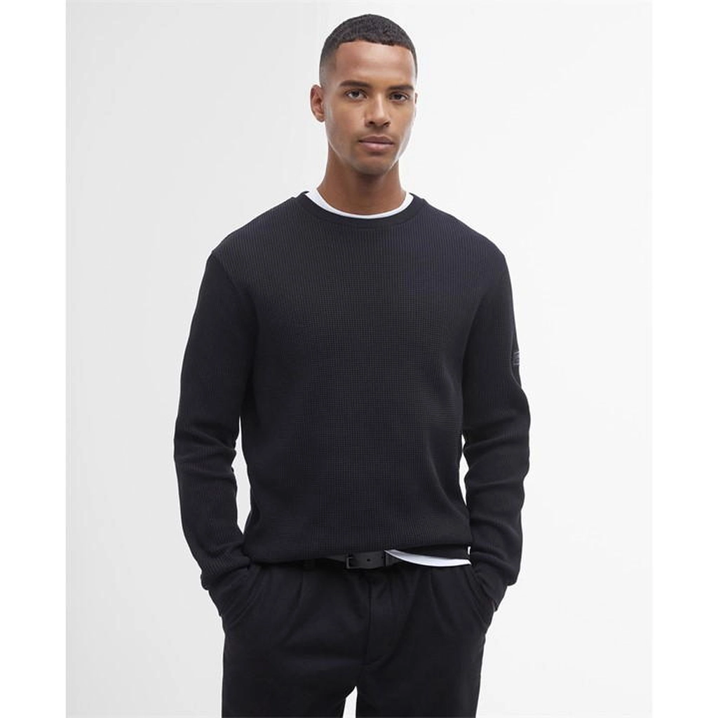 Barbour Curve Waffle Sweatshirt - Black