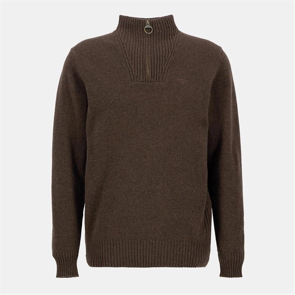 Barbour Essential Half Zip Jumper - Brown
