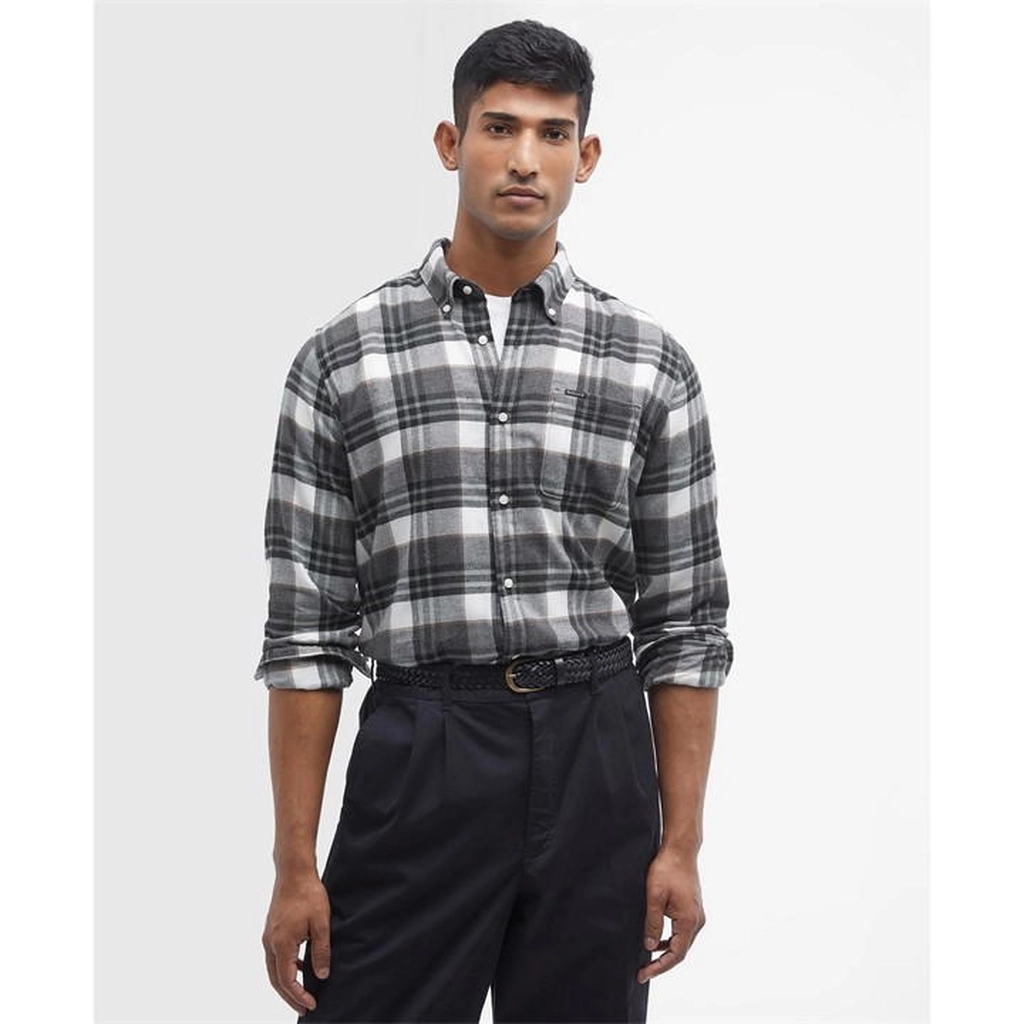 Barbour Fallbay Tailored Long-Sleeved Shirt - Grey