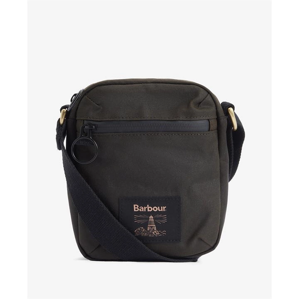 Barbour Field Waxed Crossbody Bag - Green