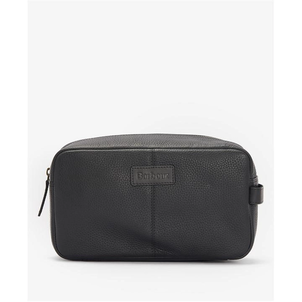 Barbour Highgate Leather Washbag - Black