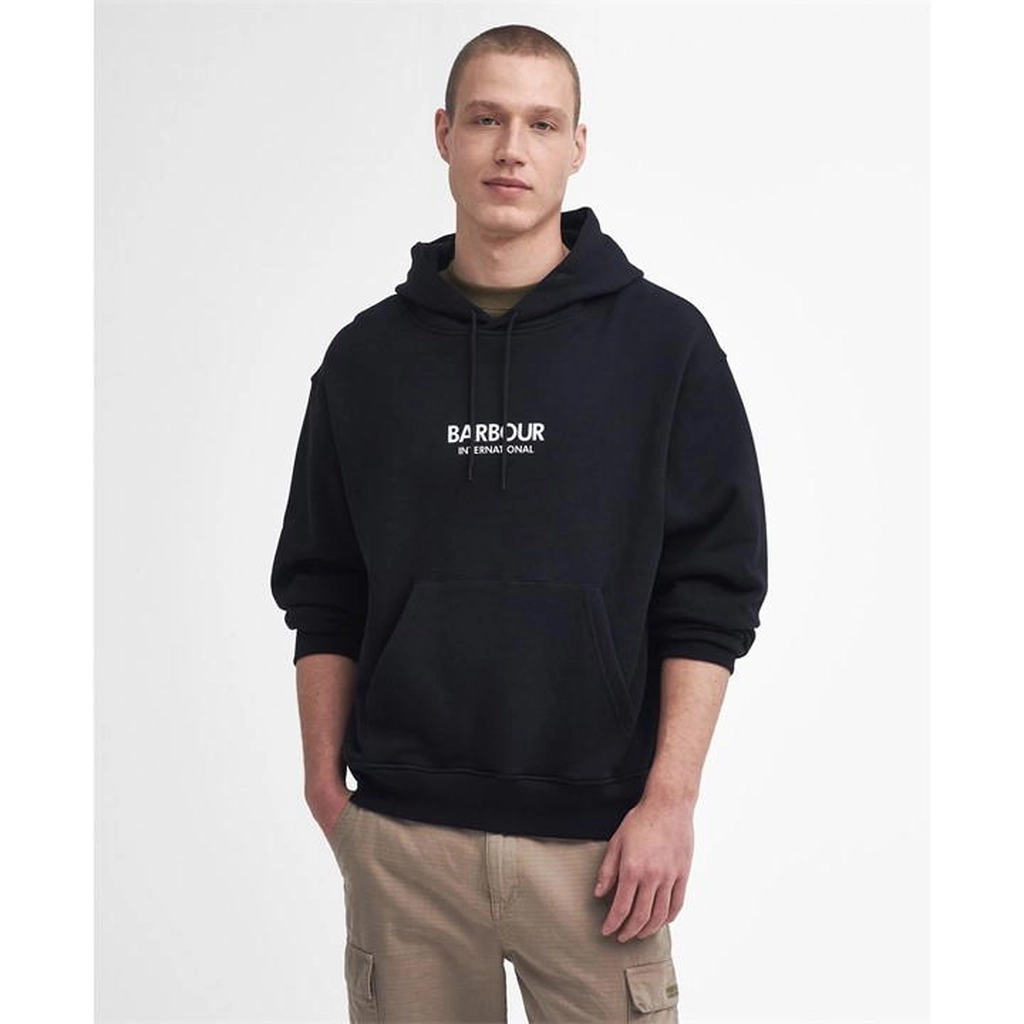 Barbour Mapped Graphic Oversized Hoodie - Black