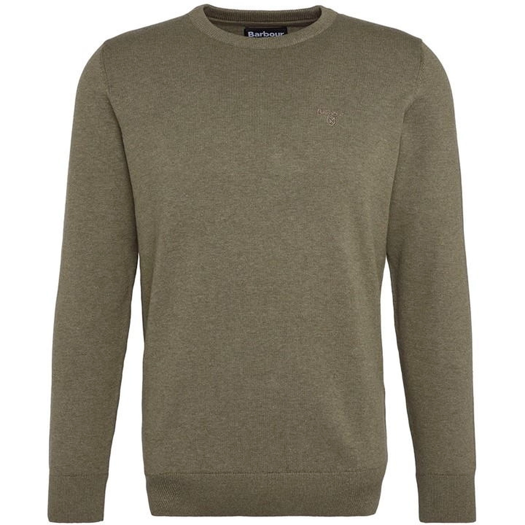 Barbour Men's Crew-neck Cotton Jumper - Green