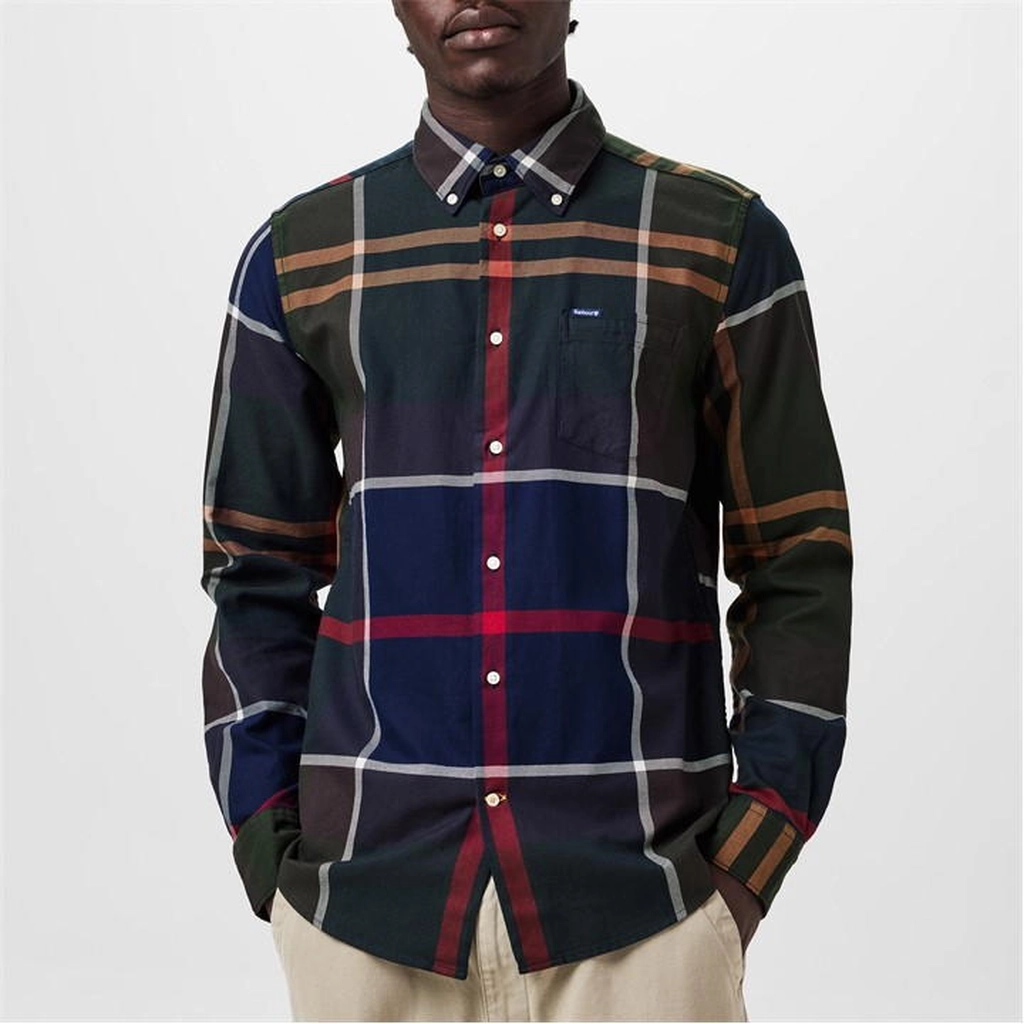 Barbour Men's Long Sleeve Patterned Shirt - Green