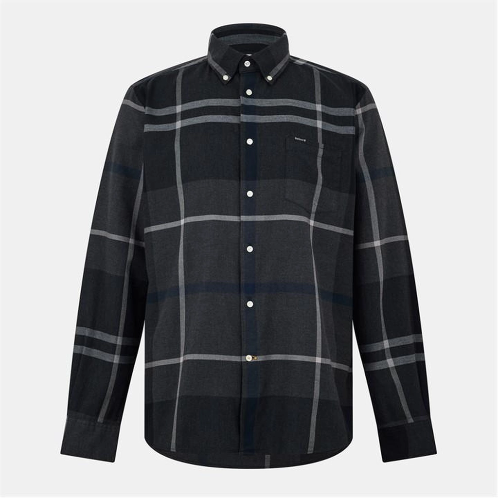 Barbour Men's Long Sleeve Patterned Shirt - Grey