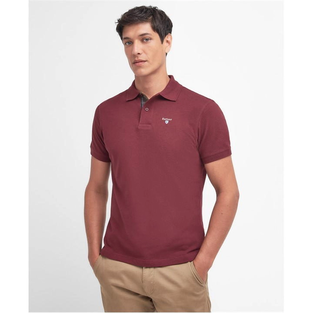 Barbour Men's Tartan Pique Polo Shirt - Red