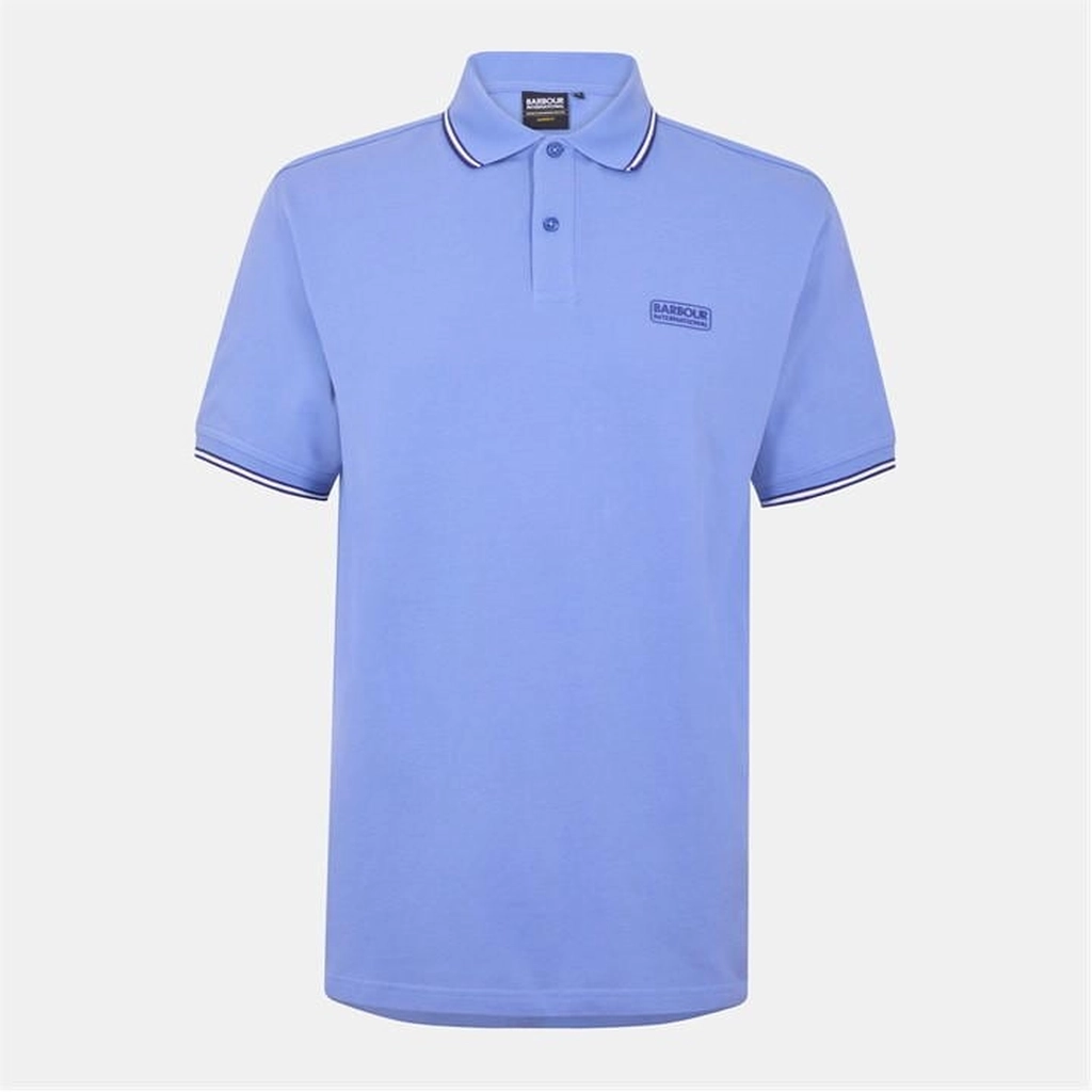 Barbour Men's Tipped Short Sleeve Polo Shirt - Blue