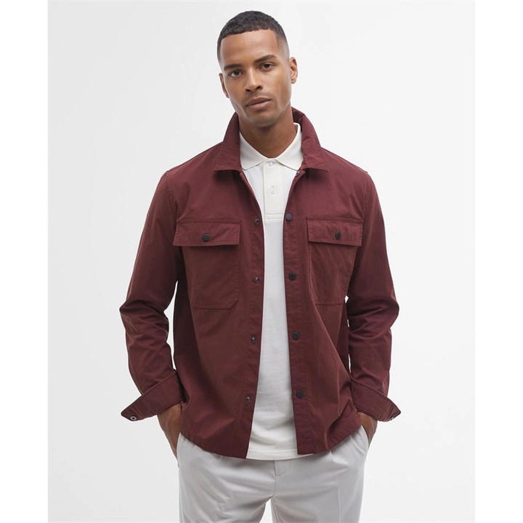 Barbour Rocco Peached Overshirt - Red