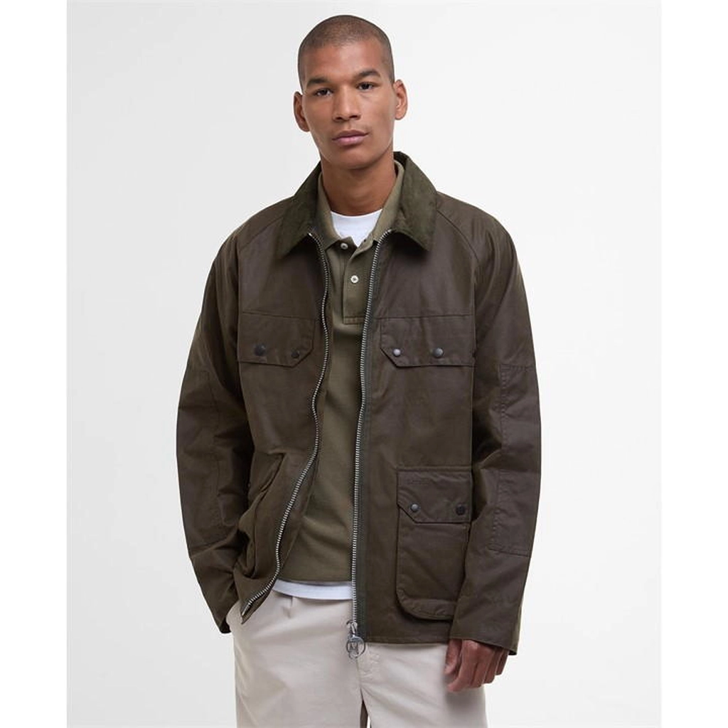 Barbour Short Bedale Waxed Jacket - Green