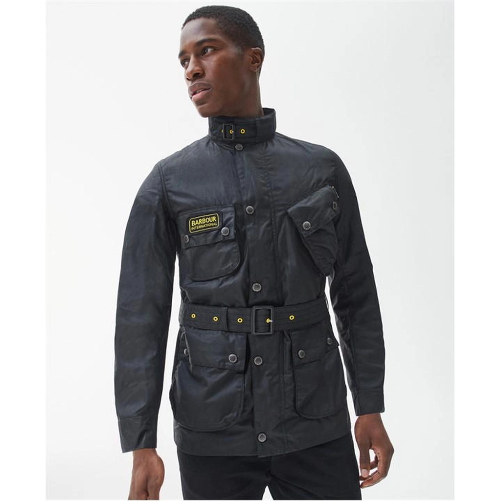 Barbour Slim International Wax Jacket - Black