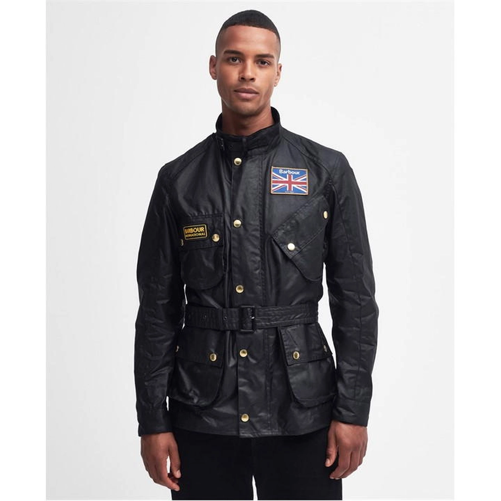 Barbour Union Jack International Wax Jacket - Black