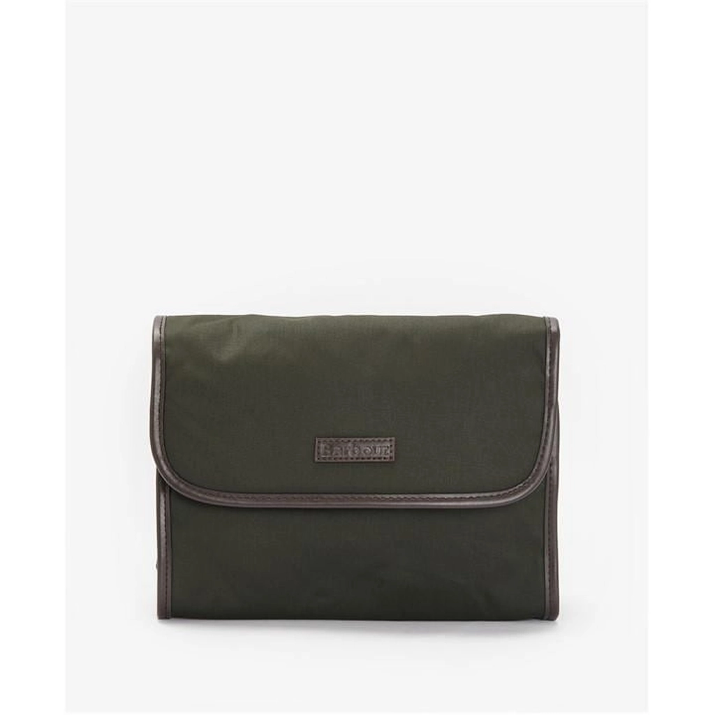 Barbour Wax Hanging Washbag - Green