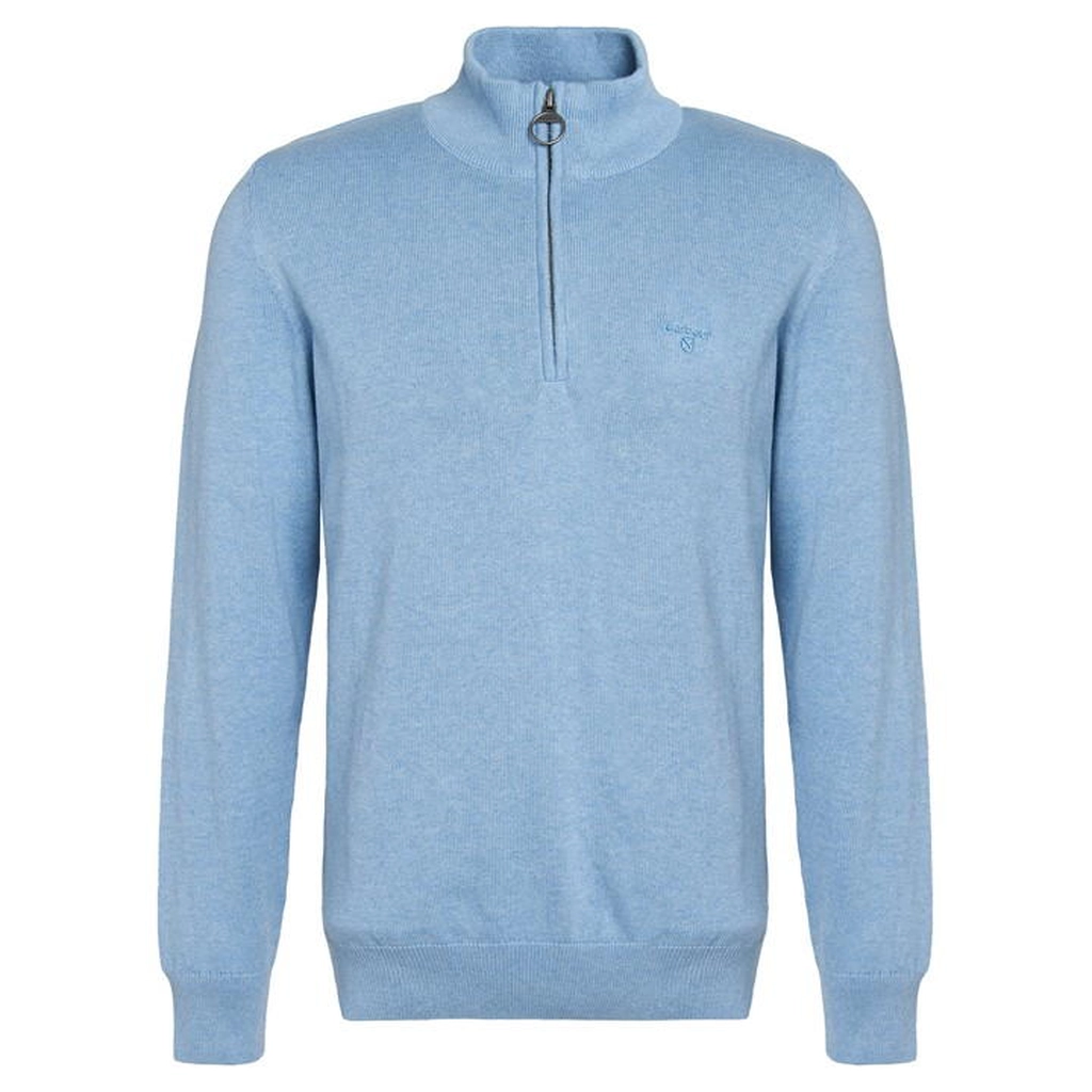 Barbour Cotton Half Zip Jumper - Blue