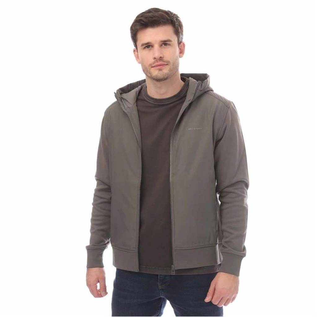 Belstaff Cotton Fleece Alloy Zip Through Hoodie - Grey