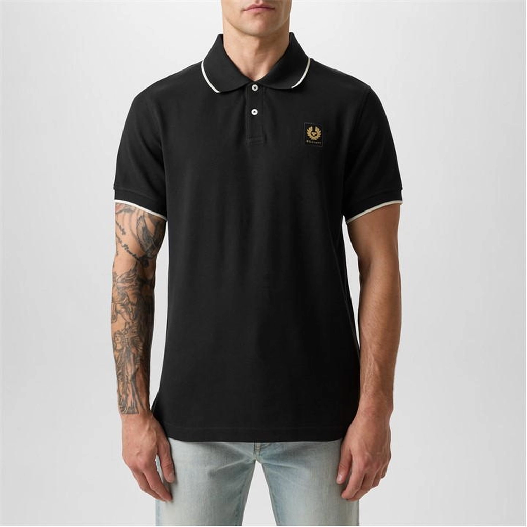 Belstaff Tipped Polo Shirt - Black