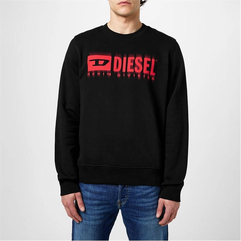 Diesel Run Logo Crew - Black